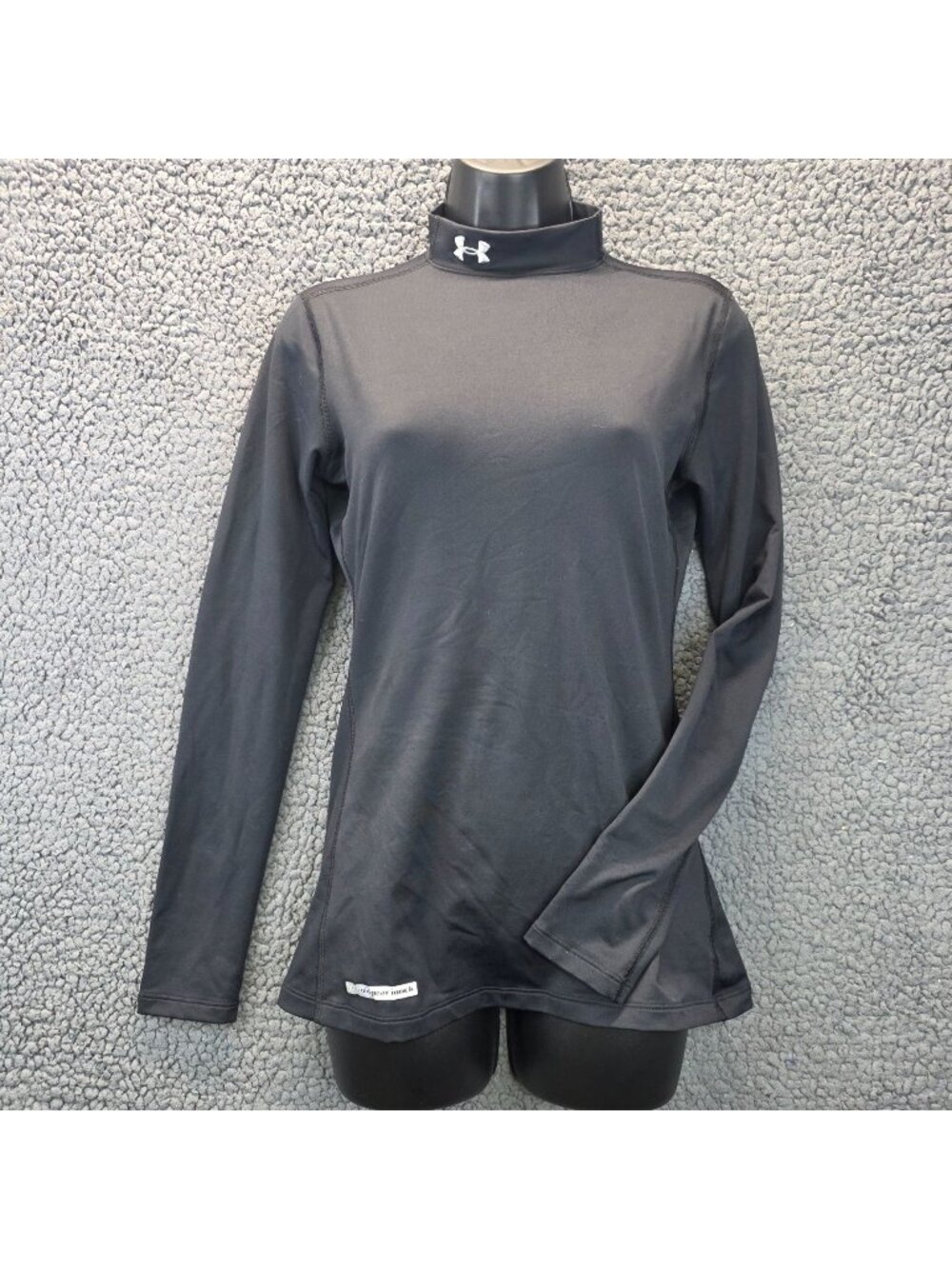 Under Armor ColdGear Mock Neck Shirt M Black Layers Capsule Sporty Training Gym